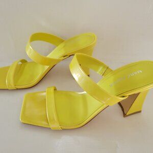 NEW with box Marc Fisher Yellow Heels Zasha Sandal Sz 7.5M